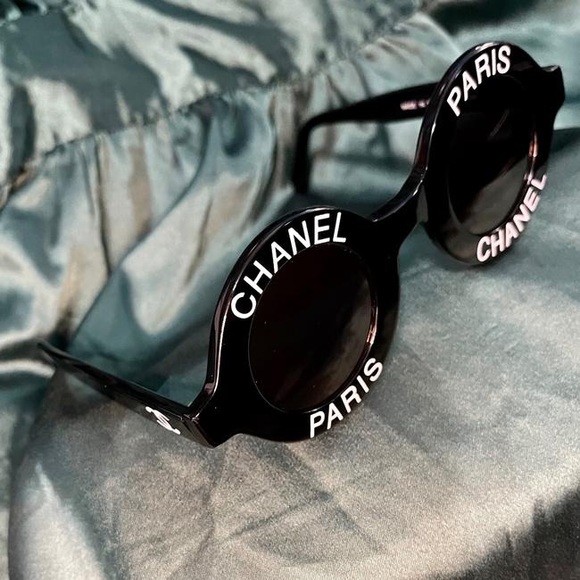 Chanel Black Rare Vintage 90's Cc Paris Sunglasses - Picture 1 of 5